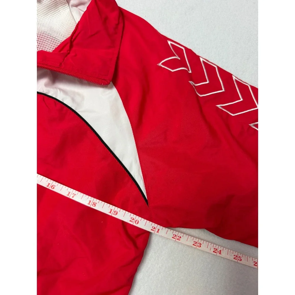 Hummel Red White Full Zip Track Jacket Youth XL 51-004 Sporty Windbreaker